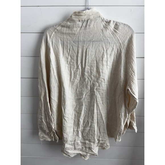 Urban Daisy Cream Button Down Blouse‎ Size Large Women's 0360 - Picture 7 of 7